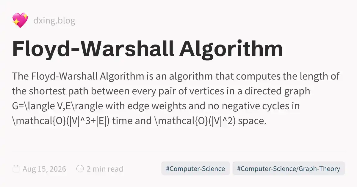 floyd warshall algorithm algorithms computer... Floyd-Warshall Algorithm