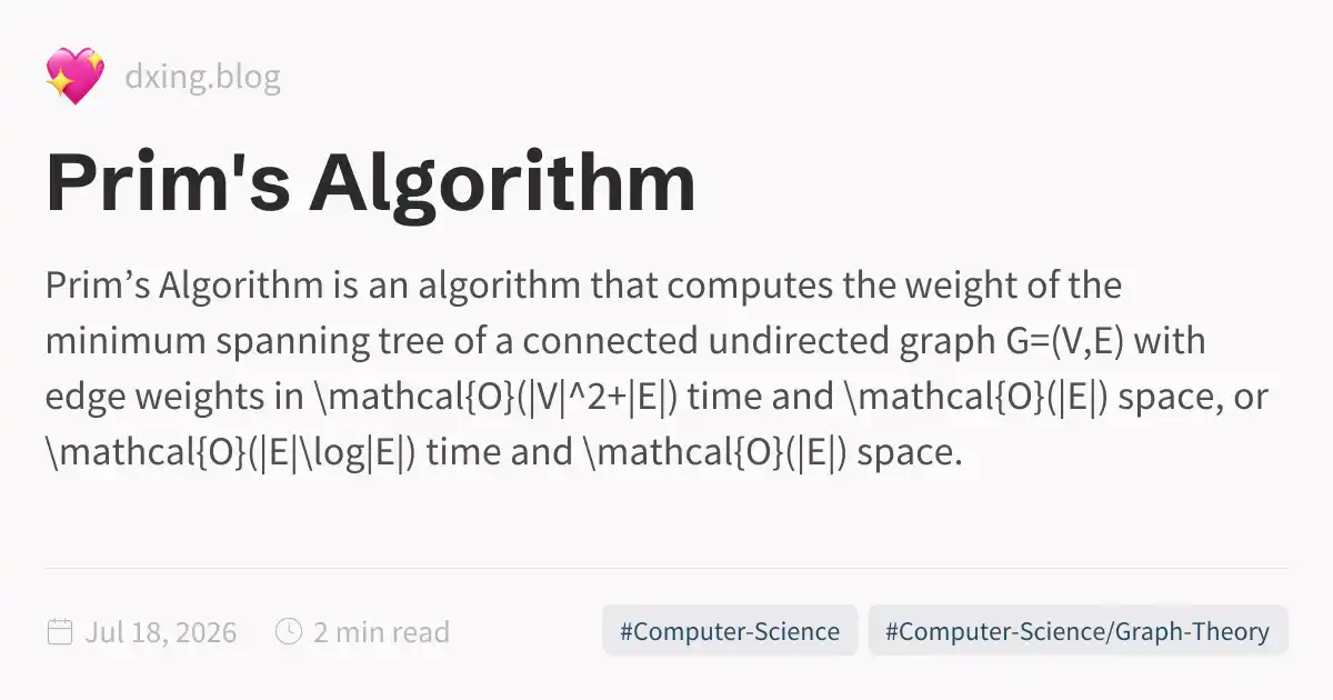 Prim's Algorithm